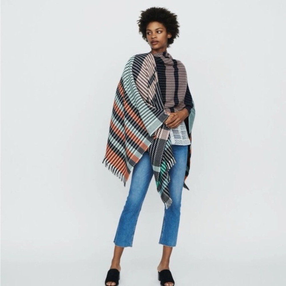 Maje Multicolor Plaid Women's Shawl